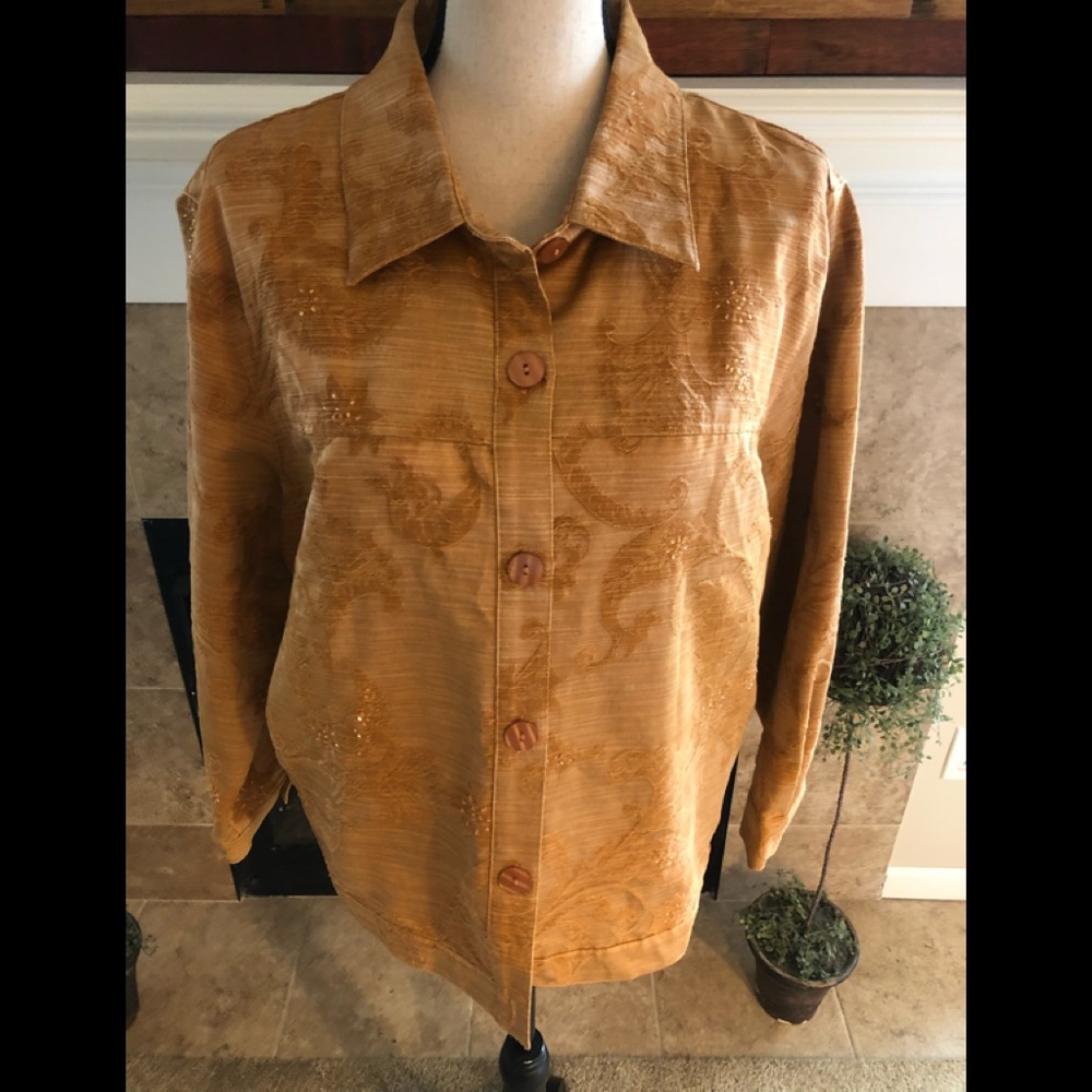 Coldwater Creek Orange Patterned/Embellished Butt… - image 3